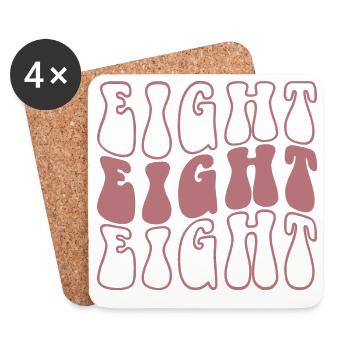 Huit 8e anniversaire pour les filles de 8 ans - Dessous de verre (lot de 4) - blanc - Devant