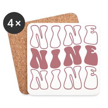 Neuf 9e anniversaire pour les filles de 9 ans - Dessous de verre (lot de 4) - blanc - Devant