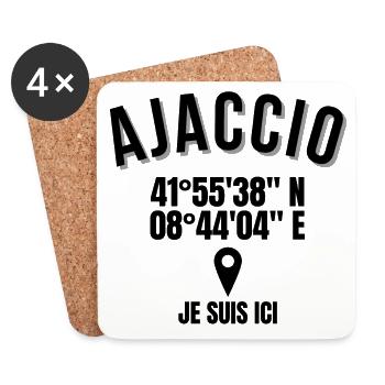 Corsica, Corsican humor, Ajaccio - Coasters (set of 4) - white - Front