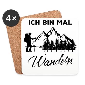 Wanderwege berggipfel Berge Wandern Statement - Untersetzer (4er-Set) - Weiß - Vorne