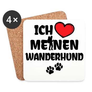 Bergsteigen Herz Statement Ich Liebe Wandern - Untersetzer (4er-Set) - Weiß - Vorne
