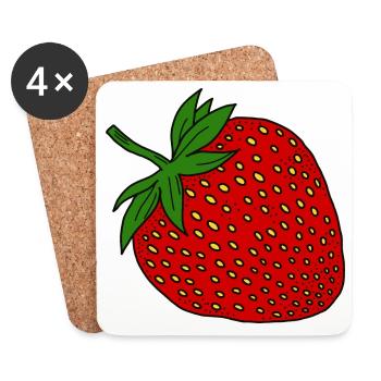 Strawberry - Coasters (set of 4) - white - Front
