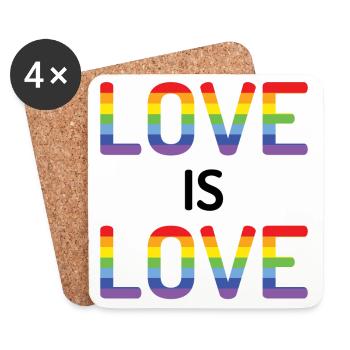 Pride Month - Liebe ist Liebe - Untersetzer (4er-Set) - Weiß - Vorne