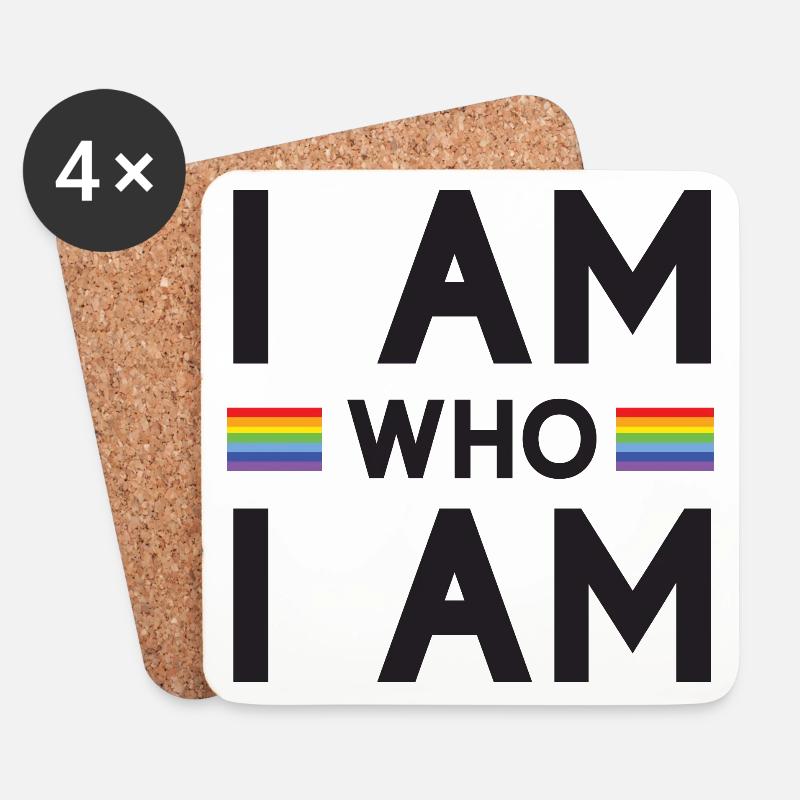 Pride Month - Ich bin, wer ich bin - LGBTQ+ - Untersetzer (4er-Set) - Weiß