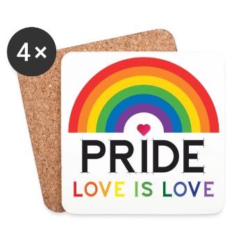 Pride - Love is Love. - Coasters (set of 4) - white - Front