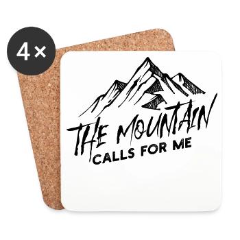Mountains Nature Hiking Statement Mountain Hike - Coasters (set of 4) - white - Front