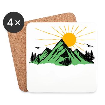 Nature lovers Mountains Nature Hiking Mountain Peaks - Coasters (set of 4) - white - Front