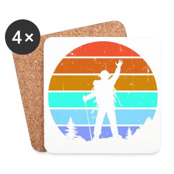 Mountaintops, mountaineering, hiking, hiking - Coasters (set of 4) - white - Front