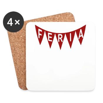 FERIA Rotes Banner - Untersetzer (4er-Set) - Weiß - Vorne