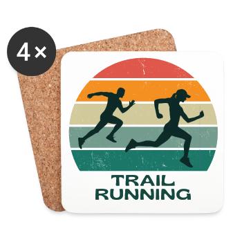 trail, running, running trail - Dessous de verre (lot de 4) - blanc - Devant