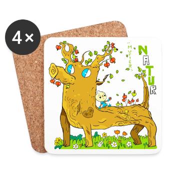 Zwiebelnatur - Untersetzer (4er-Set) - Weiß - Vorne