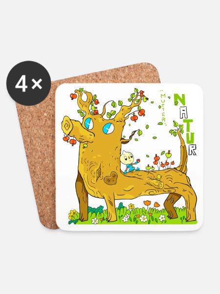 Zwiebelnatur - Untersetzer (4er-Set) - Weiß