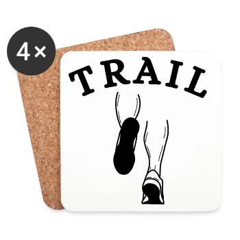 Trail, Trailrunning-Fan, Trailrunning - Untersetzer (4er-Set) - Weiß - Vorne