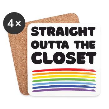 Pride Month – Straight Outta The Closet - Coasters (set of 4) - white - Front