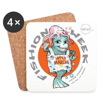 Fishion Week by . Nemo - Coasters (set of 4) - white - Front