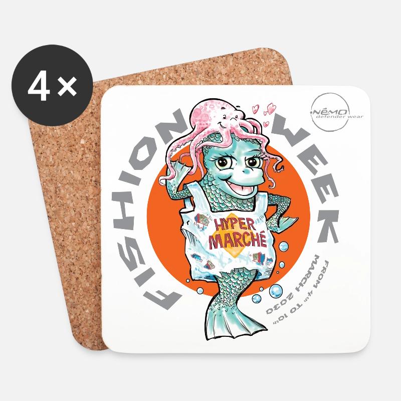 Fishion Week von . Nemo - Untersetzer (4er-Set) - Weiß