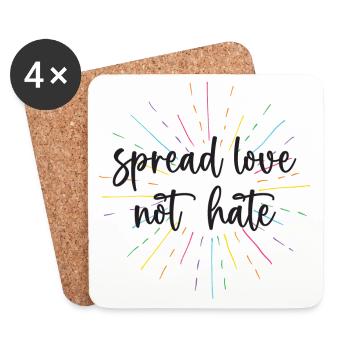 Pride Month - Spread Love Not Hate - Coasters (set of 4) - white - Front