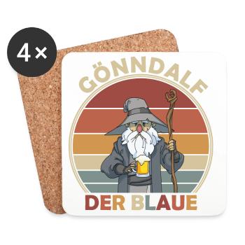 Gönndalf der Blaue - Bier Party - Untersetzer (4er-Set) - Weiß - Vorne