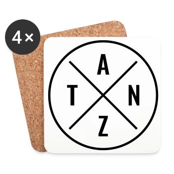 Tanzen - Tänzer - Tänzerin - Tanz Farbe anpassbar - Untersetzer (4er-Set) - Weiß - Vorne