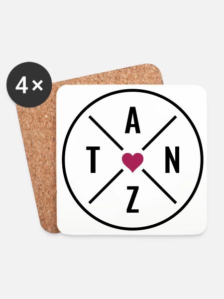 Tanzliebe Tanzen Herz Tanz Liebe Farben anpassbar - Untersetzer (4er-Set) - Weiß