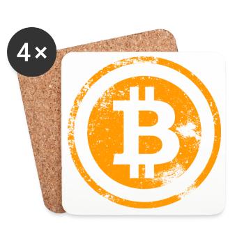 Vintage Bitcoin Logo BTC VINTAGE - Dessous de verre (lot de 4) - blanc - Devant