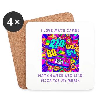 Math Games - Enter your brain with powerful puzzles - Coasters (set of 4) - white - Front