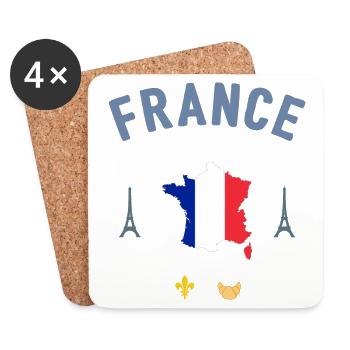 France - Dessous de verre (lot de 4) - blanc - Devant