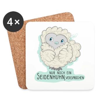 Lioba Seidenhuhn - Untersetzer (4er-Set) - Weiß - Vorne