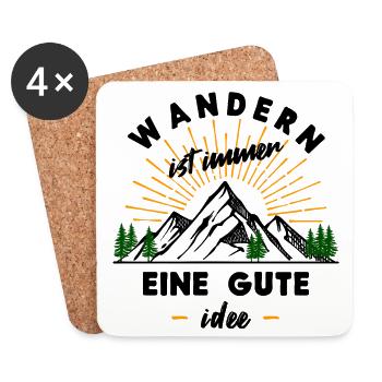 Berge Wanderung Wandern Statement Wanderer Natur - Untersetzer (4er-Set) - Weiß - Vorne