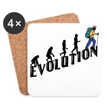 Wandern Evolution Wanderer Wanderung Klettern - Untersetzer (4er-Set) - Weiß - Vorne