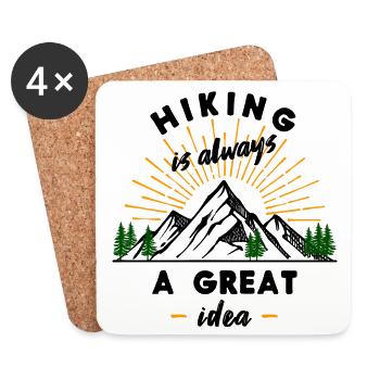 Hike Mountaineering Hiking Hiker Statement - Coasters (set of 4) - white - Front