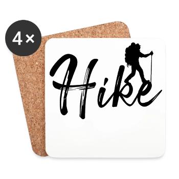 mountain hike hike saying hiking mountain peaks - Coasters (set of 4) - white - Front