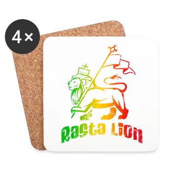 Rasta Lion - Coasters (set of 4) - white - Front