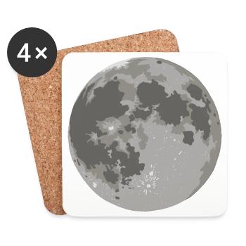 Moon - celestial body - Coasters (set of 4) - white - Front