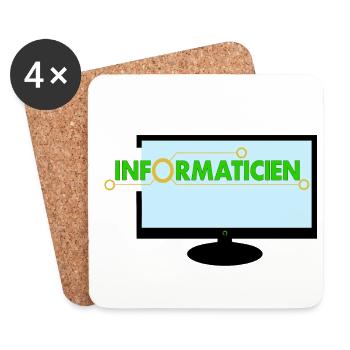 Informatiker - Untersetzer (4er-Set) - Weiß - Vorne
