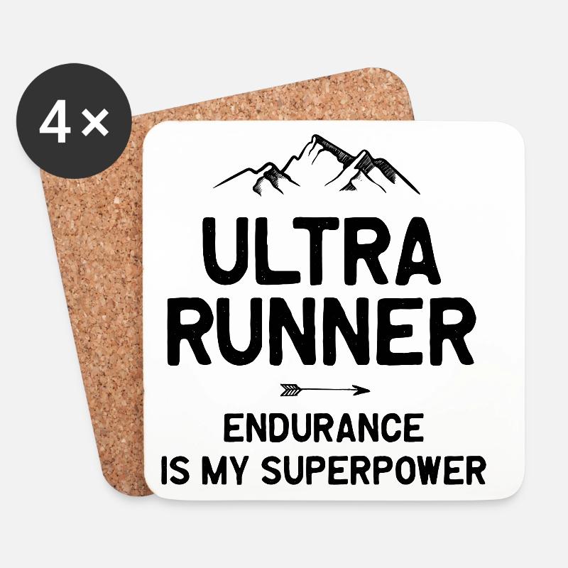 Ultra Runner - Ausdauer ist meine Superkraft - Untersetzer (4er-Set) - Weiß