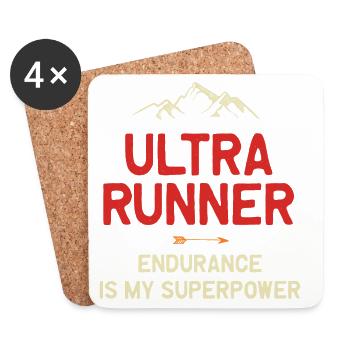 Ultra Runner - Endurance is My Superpower - Coasters (set of 4) - white - Front