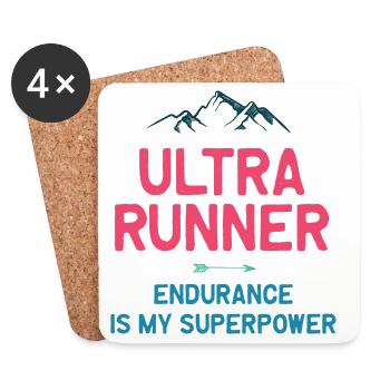 Ultra Runner - Endurance is My Superpower - Coasters (set of 4) - white - Front