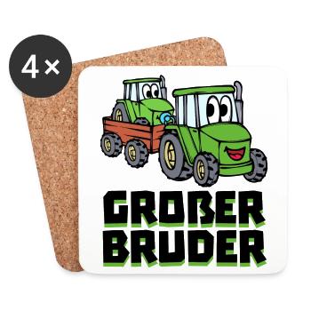 Landwirt Traktor Statement Schlepper Nutzfahrzeug - Untersetzer (4er-Set) - Weiß - Vorne