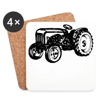 Tracteur agricole agricole Véhicule à moteur Agriculture - Dessous de verre (lot de 4) - blanc - Devant