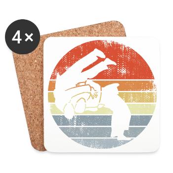 Judo Fighter Sketch - Coasters (set of 4) - white - Front