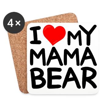 I love my mom bear - I love my mommy bear - Coasters (set of 4) - white - Front
