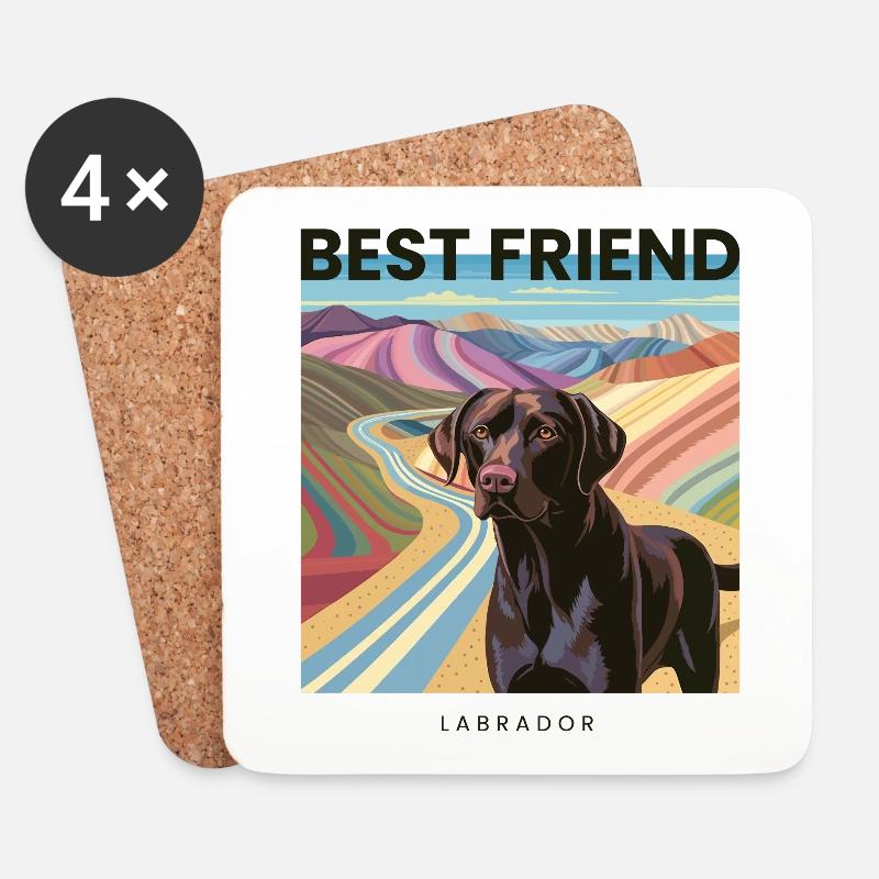 Bester Freund Labrador - Untersetzer (4er-Set) - Weiß