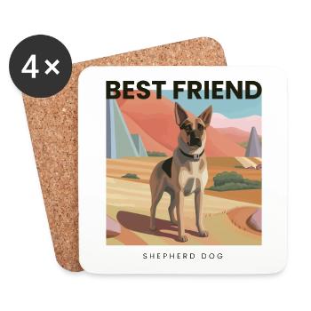 Bester Freund Schäferhund - Untersetzer (4er-Set) - Weiß - Vorne