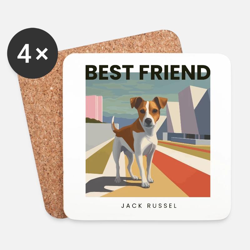 Bester Freund Jack Russel - Untersetzer (4er-Set) - Weiß