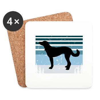 Catahoula Cur Dog Lover Silhouette Vintage Sunset - Dessous de verre (lot de 4) - blanc - Devant
