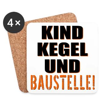 Baustelle Bauherr Kinder - Untersetzer (4er-Set) - Weiß - Vorne