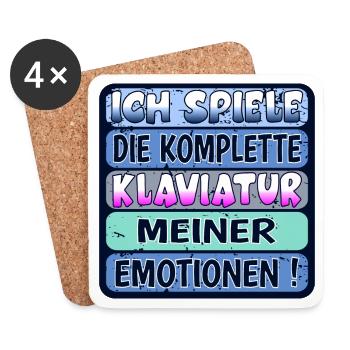 Charaktereigenschaften EMOTIONAL EMOTIONEN ZEIGEN - Untersetzer (4er-Set) - Weiß - Vorne