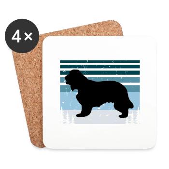 Cocker Spaniel Dog Lover Silhouette Vintage Sunset - Dessous de verre (lot de 4) - blanc - Devant