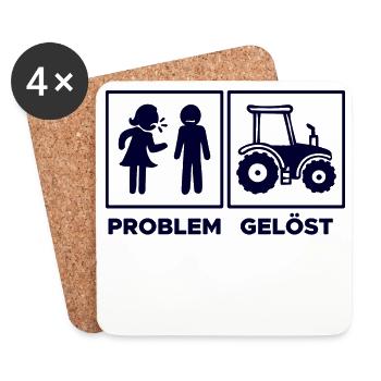 Kraftfahrzeug Landmaschinen Traktor Statement - Untersetzer (4er-Set) - Weiß - Vorne